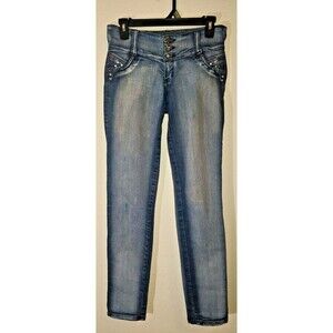 Fiara Jeans Brazilian Butt Lift Size 10 Bejeweled zipper back pockets